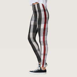 Legging Coleção Popular de Xadrezes Pretas Abstrato