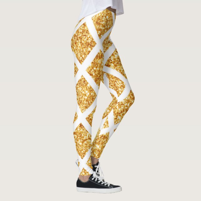 Legging Coleção Popular do Boho Dourado Honeycomb (Direita)