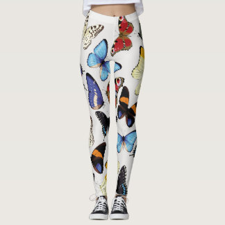 Legging Coleção realista de borboletas de safra.