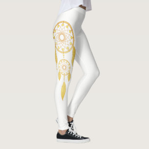 Legging Coletor dourado boémio do sonho da pena