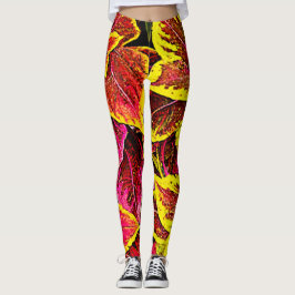 Legging Coleus Leaf Burst Design