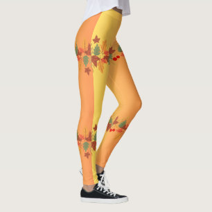 Legging Colheita de Ação de Graças no Dia das Bruxas de Ab