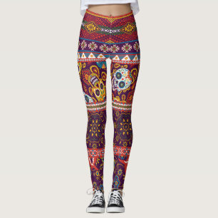 Legging Colheita mexicana: design tradicional de colheita.