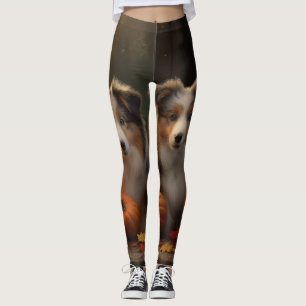 Legging Collie Puppy Autumn Delight Pumpkin