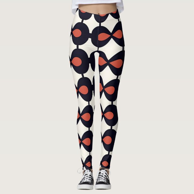 Legging Coloca o padrão geométrico do Abstrato horizontal (Frente)