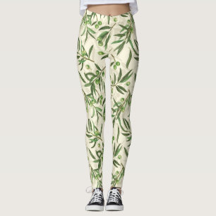 Legging Coloração aquática dos ramos de oliveira