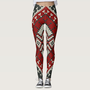 Legging Coloração clássica de moda de vintagem geométrica