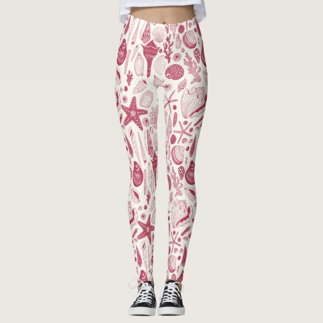 Legging Coloração do ano de 2023 em Viva Magenta (Frente)