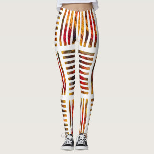 Legging Colored Geometric Abstract Stripe Pattern