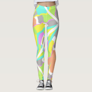 Legging Colores de Pastel Perfis Positivos Vibes Abstrato