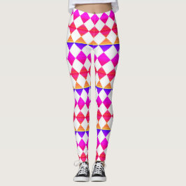Legging Colorful Checker Diamond Pattern