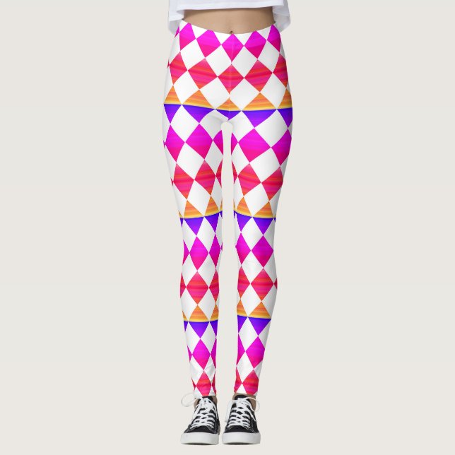 Legging Colorful Checker Diamond Pattern (Frente)