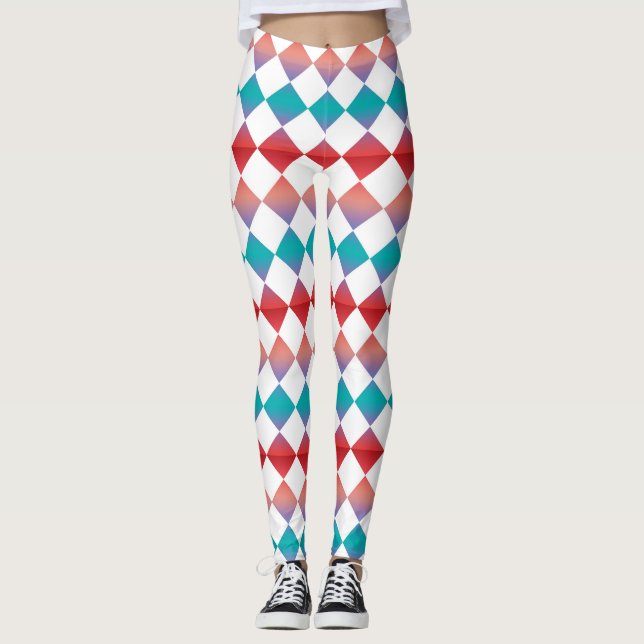 Legging Colorful Checker Diamond Pattern (Frente)