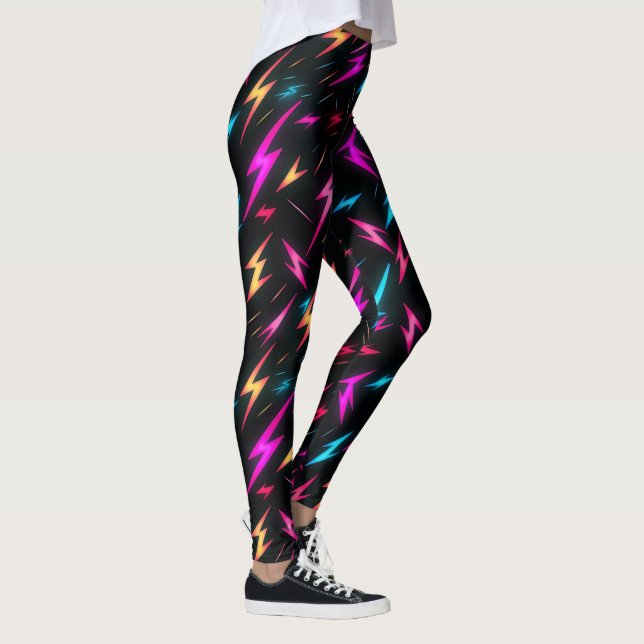 Legging Colorful Lightning Bolt Pattern  (Direita)