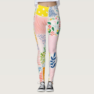 Legging Colorful Pastel Patchwork Preppy