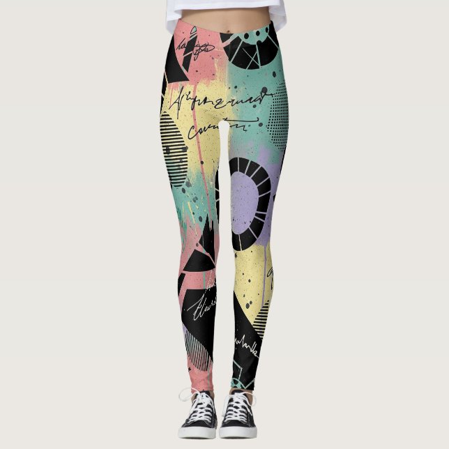 Legging Colorful Urban Graffiti Pattern (10) (Frente)