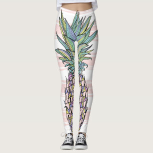 Legging Colorful vintage pineapple illustration.