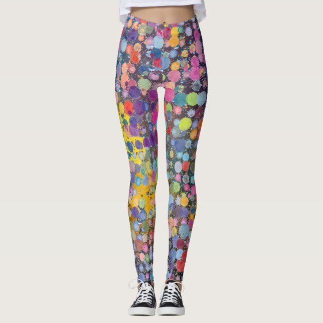 Legging Colorida Aquarela e Cinzas (Frente)