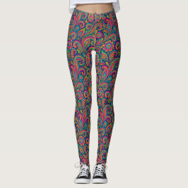 Legging Colorida Boho Paisley Folk Art