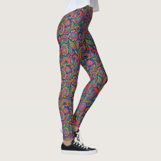 Legging Colorida Boho Paisley Folk Art
