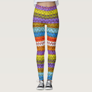 Legging Colorida Chevron Pattern Burlap, Olhe #3
