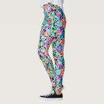 Legging Colorida Confetti Abstrato Mosaico, Coloração do c<br><div class="desc">Legal padrão de mosaico colorido,  único,  semelhante a abstrato-confetti com tons azuis,  padrão perfeito.</div>