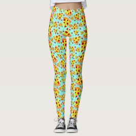 Legging Colorida Emoji Comida Pepperoni Pizza Fatias Impre