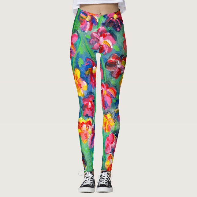 Legging Colorida Feliz Pequenas Flores Original (Frente)