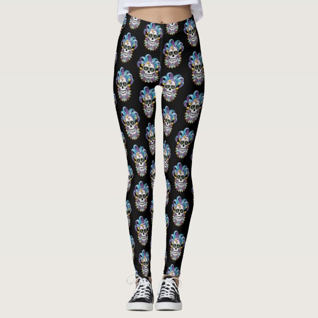 Legging Colorida Jester Skull (Frente)