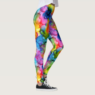 Legging Colorida Rainbow Abstrato Tie Dye