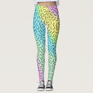 Legging Colorida Retro Memphis - Padrão Pastel