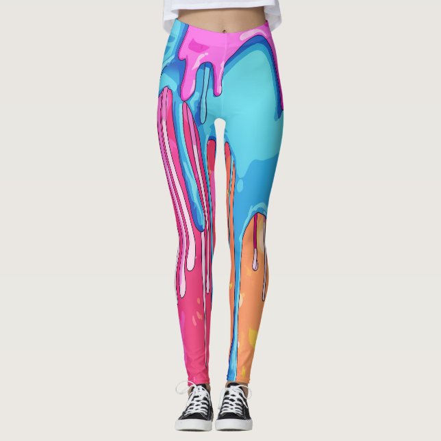 Legging Colorido Abstrato Paint Drives (4) (Frente)