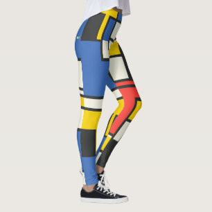 Legging Colorido Estilo Mondrian Design Geométrico