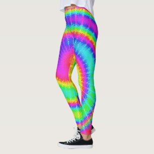 Legging Colorido psicadélico do Hippie retro de 70s TieDy