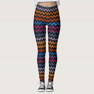 Legging Colorir aparência do padrão Chevron Burlap