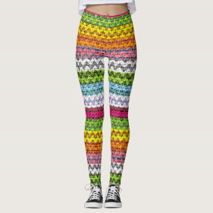 Legging Colorir Coloração Chevron Pattern Burlap Olhe #7