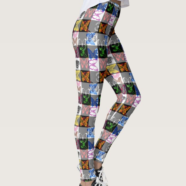 Legging Colourful Butterfly Plaid Tartan Check Design  (Criador carregado)