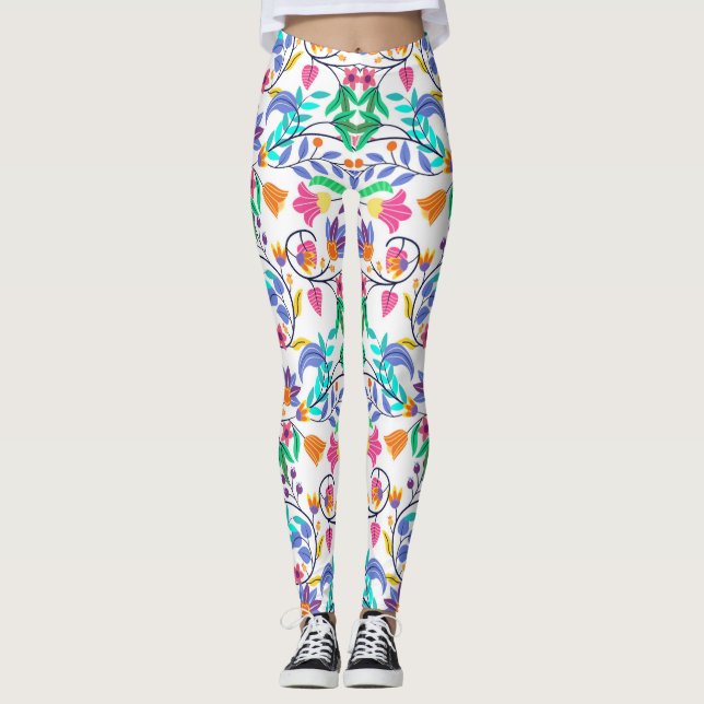 Legging Colourful Exotic Floral Pattern-23147 (Frente)