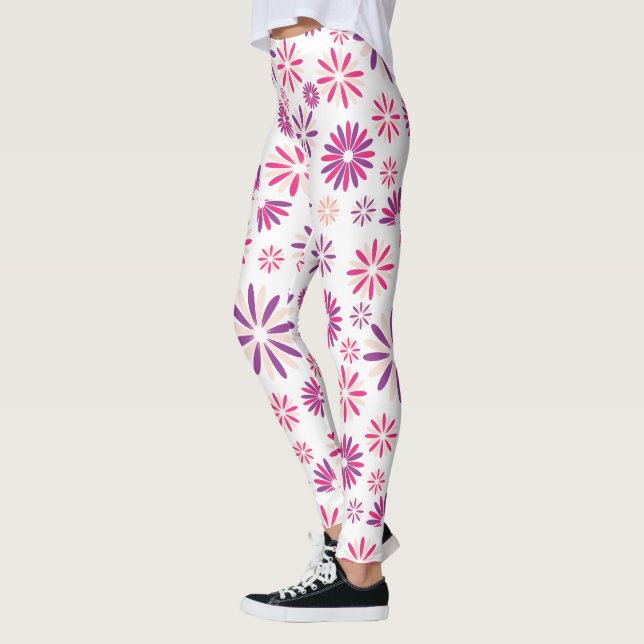 Legging Colourful Flowers pattern Design (Esquerda)