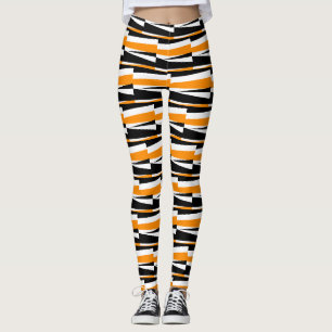 Legging colunas de blocos e bares amarelos simétricos
