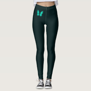 Legging COM DESIGN DE BORBOLETA VERDE TURQUESA