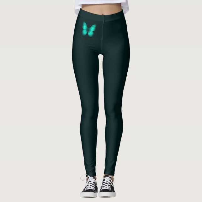 Legging COM DESIGN DE BORBOLETA VERDE TURQUESA (Frente)