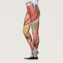 Legging com design floral e listras