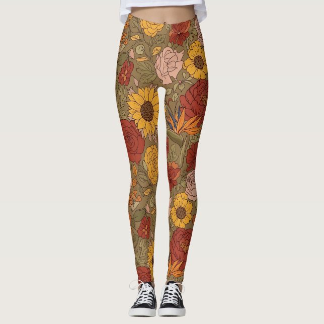 Legging com Estampa Floral Quente (Frente)