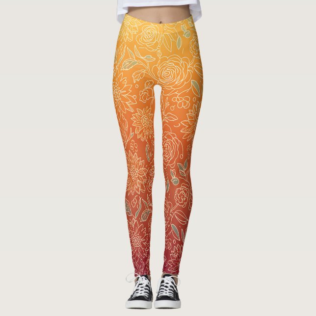 Legging com Estampa Floral Quente (Frente)