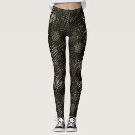 Legging Com revestimento quadrado riscado em marrom escuro