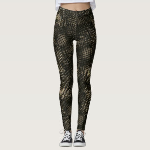 Legging Com revestimento quadrado riscado em marrom escuro