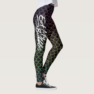 Legging "Coma as minhas bolhas" Black/Rainbow dimensiona a