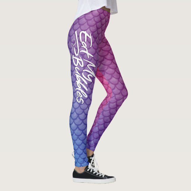 Legging "Coma as minhas bolhas" Cor-de-rosa/Roxo/Azul esca (Direita)
