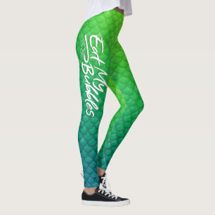 Legging "Coma as minhas bolhas" Verde/Teal dimensiona a vi
